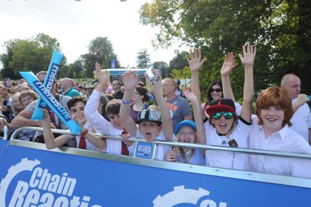 The stage finish of the Tour of Britain from Bath to Hemel Hempstead on Friday. PNL-141209-171006009