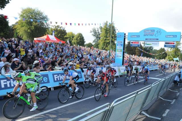 The stage finish of the Tour of Britain from Bath to Hemel Hempstead