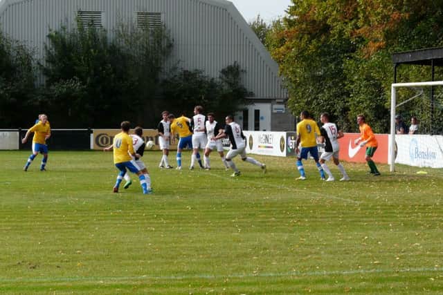Action from Berkhamsted's clash with Kings Langley. Picture (c) Richard Solk