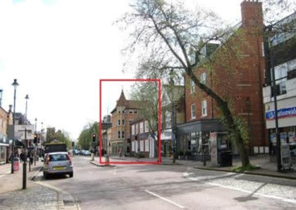 Artist's impression (highlighted in red) of how Berkhamsted's former police station could look if plans to turn it into flats and a library go ahead