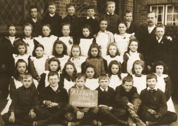 It is believed that some of these children - from Aldbury School's Class I - went on to fight in the First World War. Photo taken in 1906