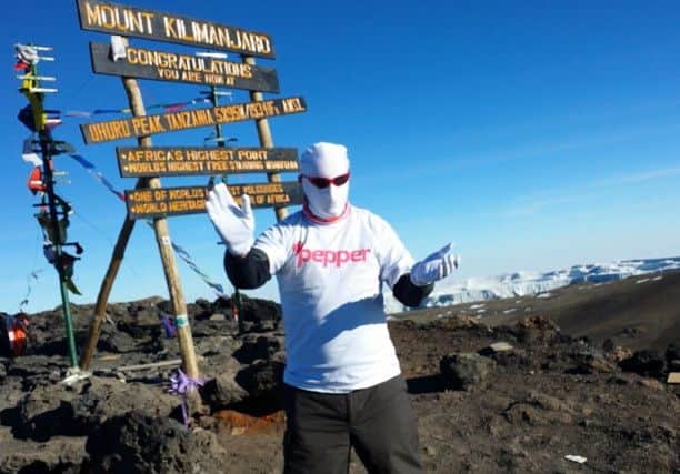 Simon Moran performed a robot dance on top of Mount Kilimanjaro
