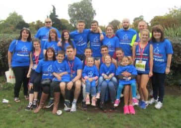 James Wiggs dad Mick, brother Matt and cousins ran Londons Royal Parks Half Marathon on Sunday for the BCRT - and Adam Dealey and Jonathan Saunders (below)