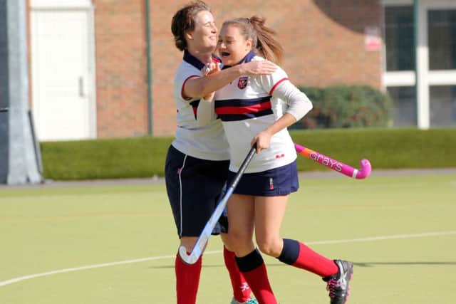 Melissa Morton and Andrea Bettridge celebrate against Hertford