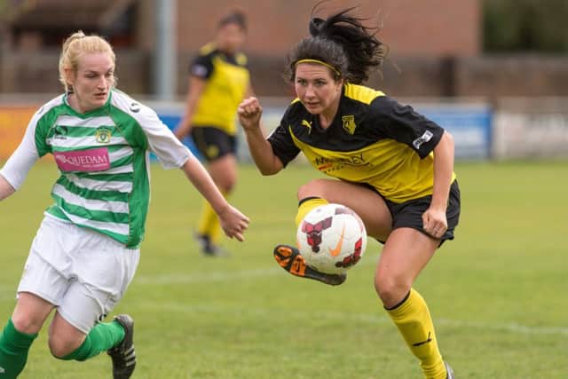 Action from Watford Ladies' clash with Yeovil. Picture (c) Andrew Waller