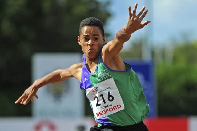 Jackson Cowans breaks a club triple jump record. Photo (c) Gary Mitchell