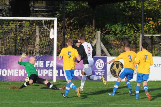 Callum Adebiyi scored Kings Langley's first goal