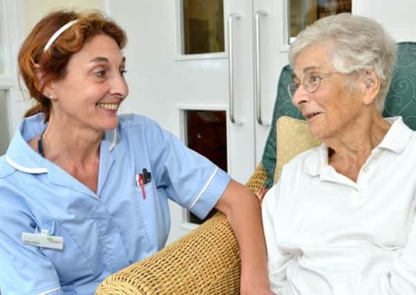 Care being offered to a patient at the Hospice of St Francis - photo courtesy of ProMedia Ltd