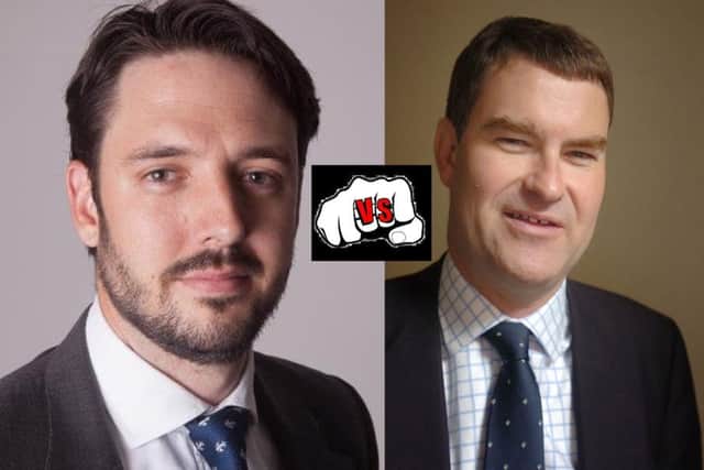 Fighting talk: UKIP parliamentary candidate for South West Herts Mark Anderson (left) says current MP for the area David Gauke has questions to answer
