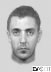 A facial reconstruction of a man police want to speak to in connection with a series of burglaries
