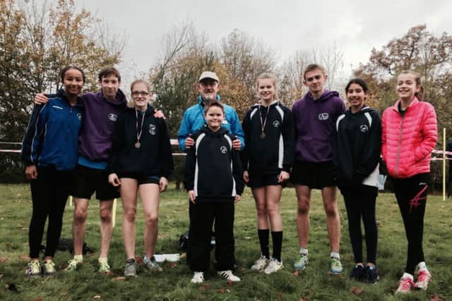 Dacorum & Tring ACs middle distance squad at the 2014 Dacorum district schools cross country championships