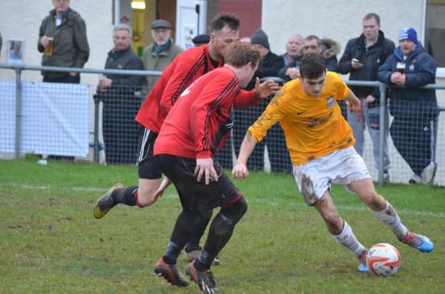 Mitchell Weiss in action for Kings Langley against Saffron Walden Town. Picture (c) Chris Riddell