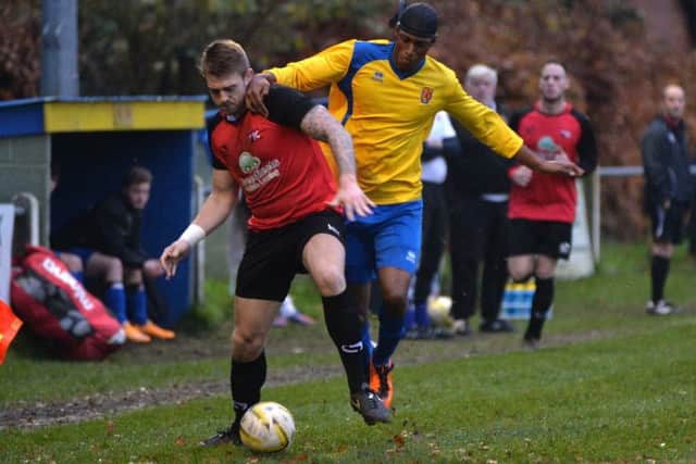 Action from Tring Athletic's FA Vase game against Ampthill Town earlier in the season