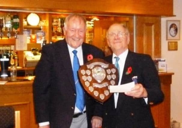 The Dacorum Trophy was presented by tournament organiser John Bates to Bovingdon Bowls Club president Ted Luck