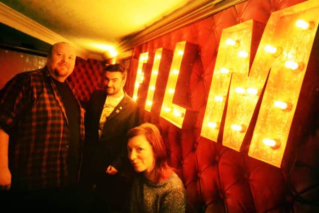 Radio Dacorum's Matt Hatton, left, with organisers Tony Richards, centre, and Claire Richards
