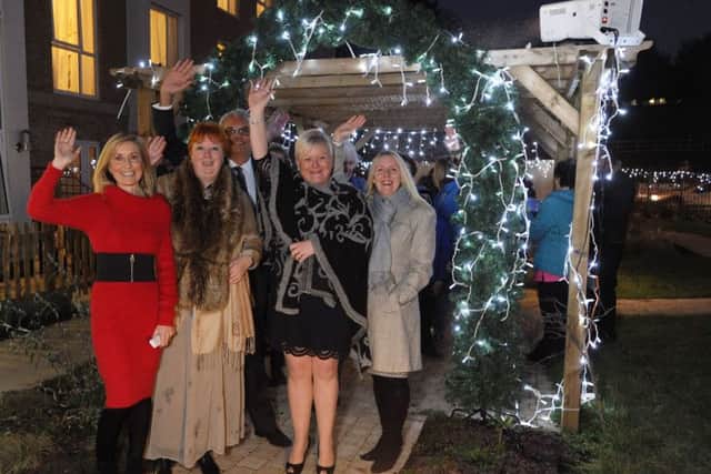 Fiona Phillips switched on the Christmas lights at Water Mill House