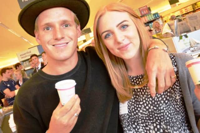 Victoria Bull reporting for the Gazette, pictured here with Made in Chelsea star Jamie Laing on a visit to Berkhamsted