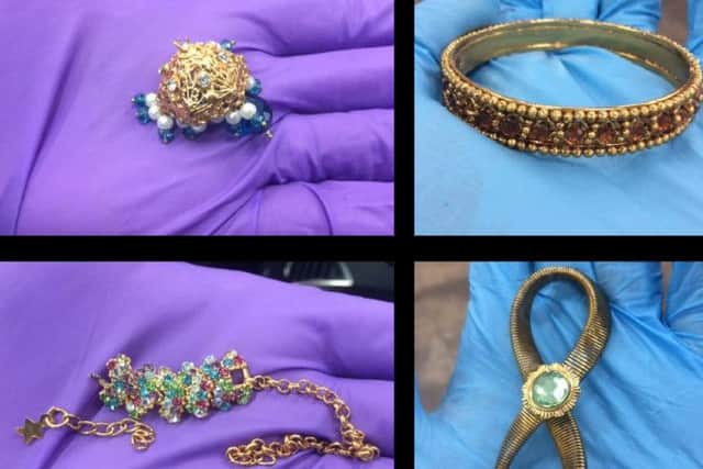 Some of the jewellery stolen during a burglary