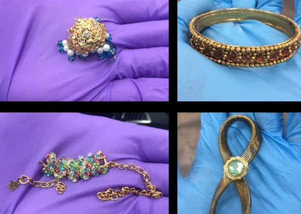 Some of the jewellery stolen during a burglary
