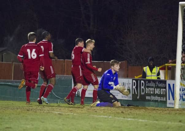 Jordan Parkes celebrates after scoring a penalty. Picture by Darren Kelly