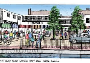 Hemel Evolution: Artist's impression of the Bank Court 'plaza' regeneration