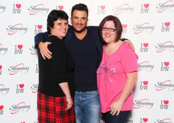 Pam Collins and Haylea Gavin met Peter Andre at the Slimming World Awards