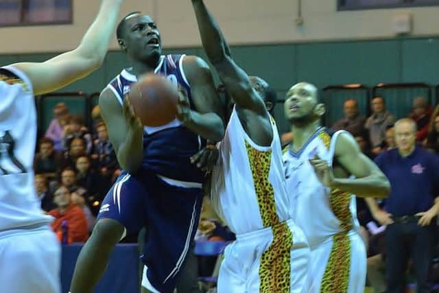 Storms Kenroy Wood was joint top-scorer with 14 points, including two long three-pointers