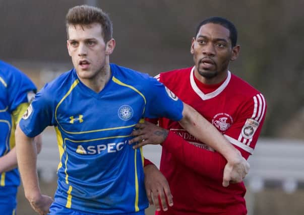 Hemel Town striker Dennis Oli bagged a goal and an assist against Concord Rangers. Picture (c) Darren Kelly