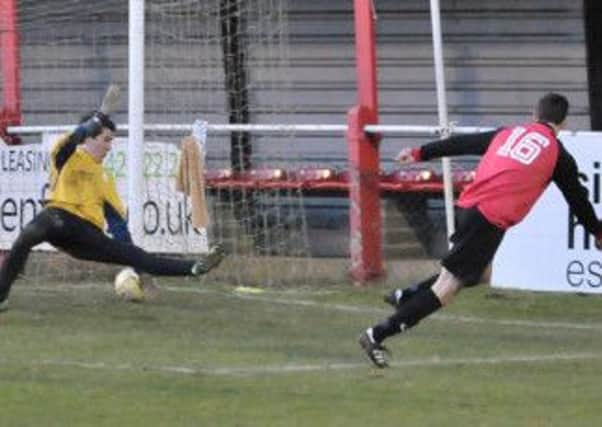 Substitute Stewart King notched Tring's third goal. Picture (c) Colin Sturges