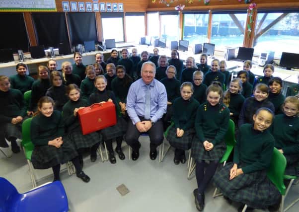 Mike Penning MP visiting pupils at Abbot's Hill School