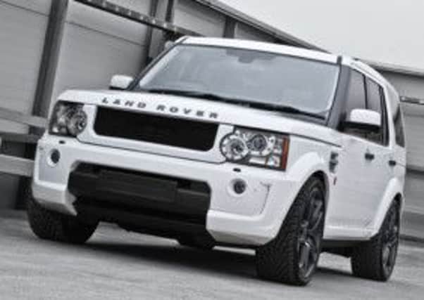 A white Land Rover Discovery similar to the one that was broken into