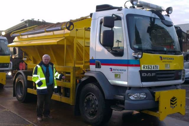 Herts County Council cabinet member for highways Terry Douris joins Ringway on a gritting run