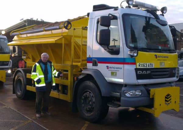 Herts County Council cabinet member for highways Terry Douris joins Ringway on a gritting run