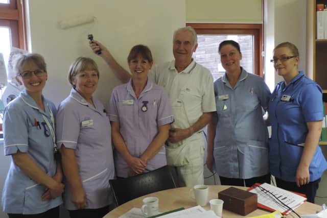 Hospice of St Francis Mick Walsh pictured with nurses.