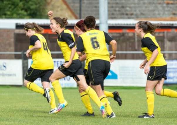 Watford Ladies celebrate against London Bees. Picture (c) Andrew Waller