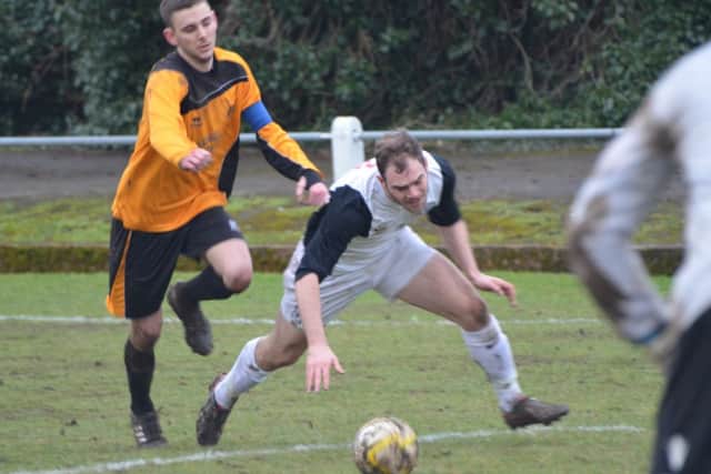 Lewis Toomey was on target for Kings Langley on his return to the club. Picture (c) Chris Riddell
