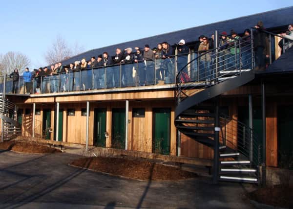 Spectators were out in force on the new terrace at West Herts Hockey Club