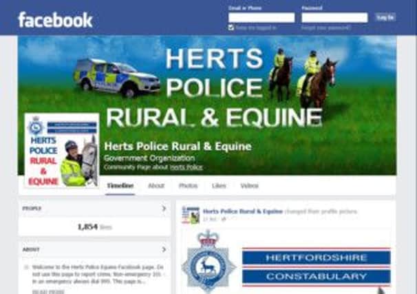 Herts Police's new Facebook page dedicated to rural and equine crime