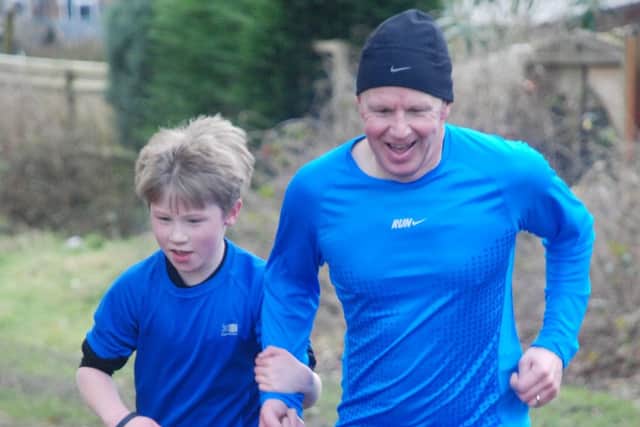 Eliot Kitchener and his dad Chris competed at the South Oxhey parkrun a couple of weeks ago. Picture (c) Glen Turner