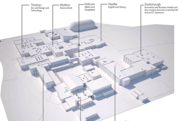A diagram of the school as it is now