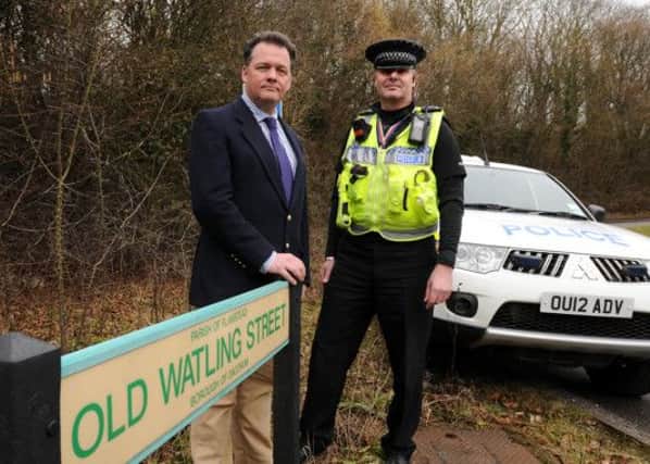PC Brian Evans with Police and Crime Commissioner David Lloyd