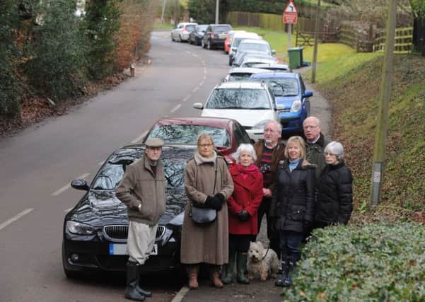 Jean Houston, second from left, and other village residents concerned at the level of parking on Felden Lane
