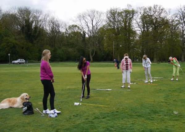 A ladies' group chipping session at Berkhamsted GC
