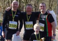 Dean Kidd, Paul Mosely, William Terry and Andrew Terry respresented Gade Valley Harriers in the fun run