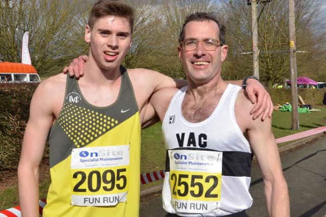 Ben Rochford and Ian Johnston were first and second in the five mile race. Picture (c) David Brown