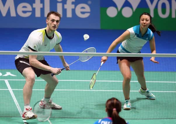 Emily Westwood and mixed doubles partner Harley Towler in action at the Yonex All England Championships. Picture (c) Badminton Photo