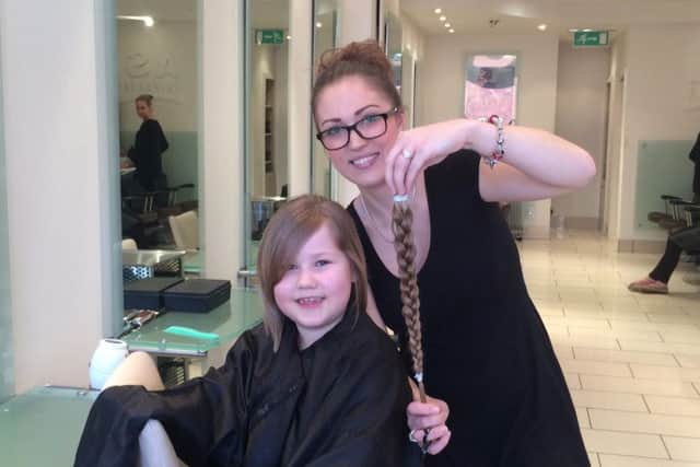 Bethany after her haircut with Ash hairdresser Laura Piddington.