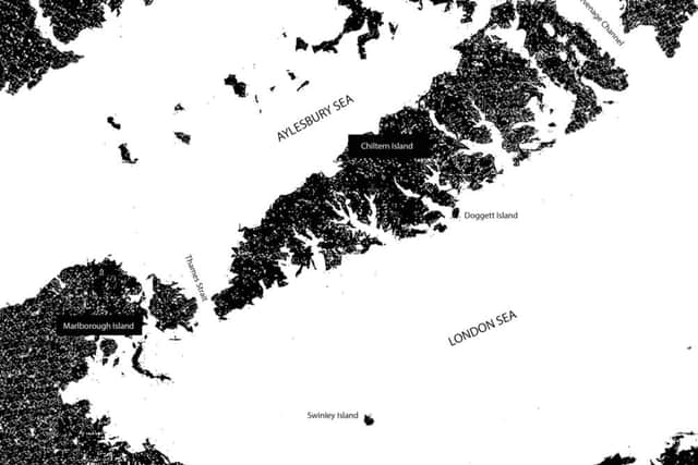 Map showing Herts under water