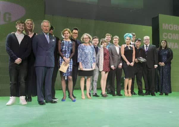 Hemel Hempstead team, pictured with celebrities and Prince Charles, wins Community Impact Award