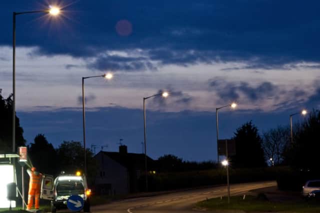 LED streetlights. Library image.